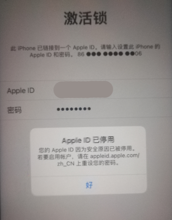 黄梅苹果手机维修分享iPhone 12 出现提示“Apple ID 已停用”怎么办 